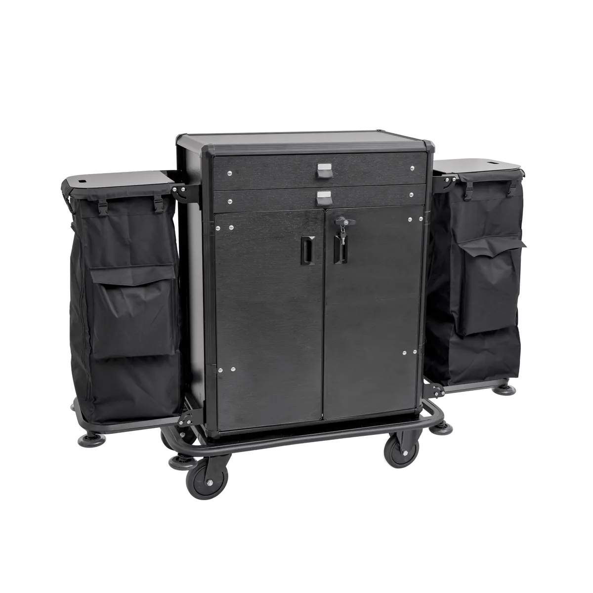 Zimmerservicewagen, 80 x 50 x 130 cm, Aluminium, HPL, ABS-Kunststoff