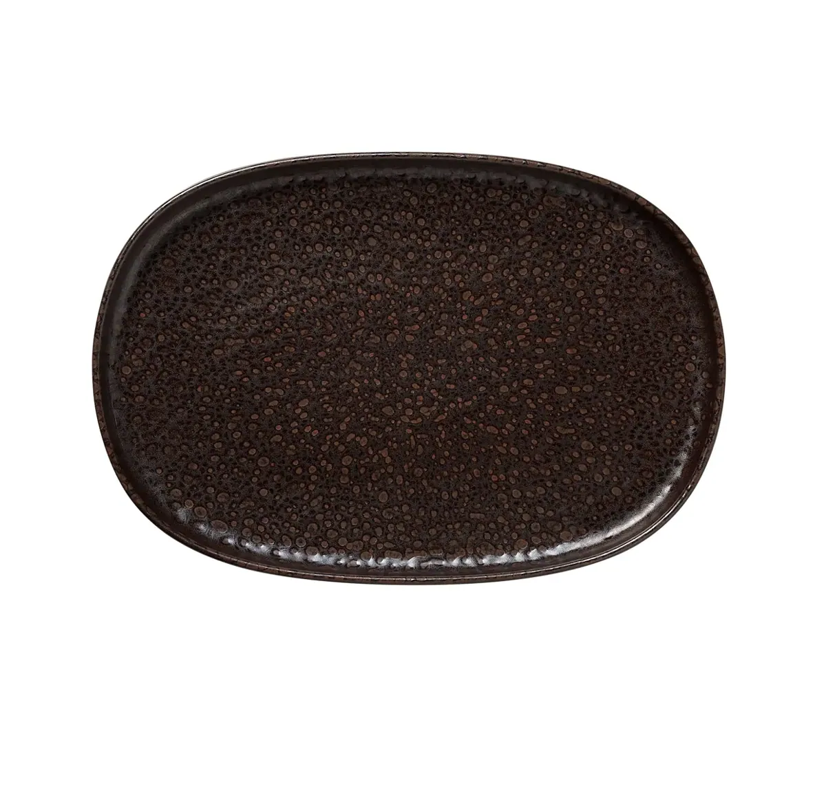 Platte 4er-Set ROCKZZERO, 33 x 23 cm, one metallic brown, Steinzeug