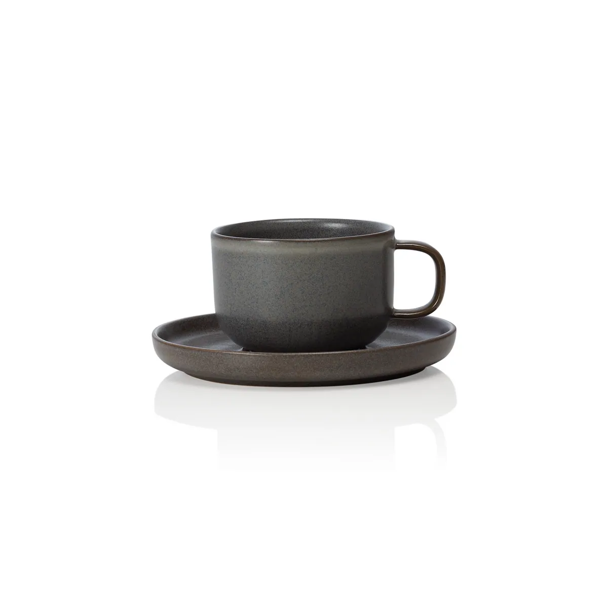 Ober- und Untertasse Set ROCKZZERO, 220 ml, one stone grey, Steinzeug