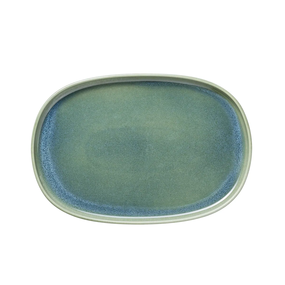 Platte 4er-Set ROCKZZERO ONE MYRTLE GREEN, 33 x 23 cm, myrtle green, Steinzeug