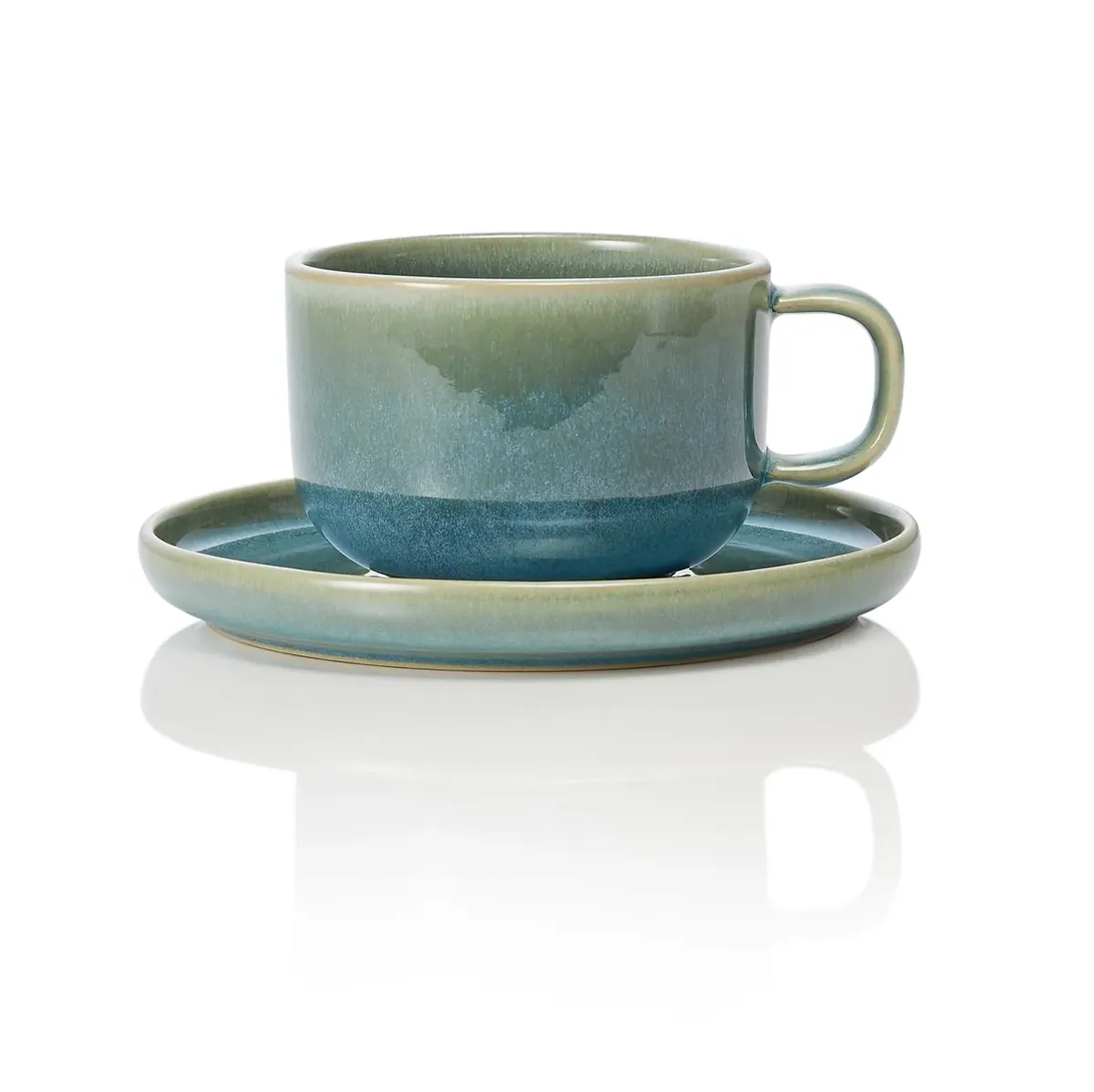 Ober- und Untertasse -er-Set ROCKZZERO ONE MYRTLE GREEN, 220 ml, myrtle green, Steinzeug