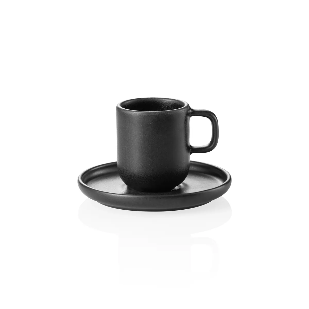 Espresso- und Untertasse 6er-Set ROCKZZERO, 90 ml, one midnight, Steinzeug