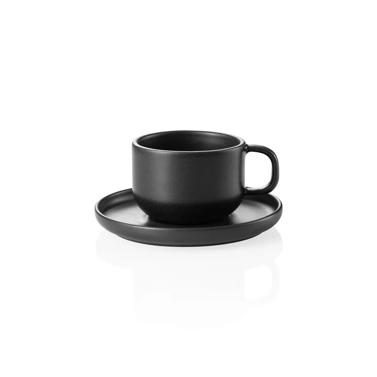 Ober- und Untertasse 6er-Set ROCKZZERO, 220 ml, one midnight, Steinzeug
