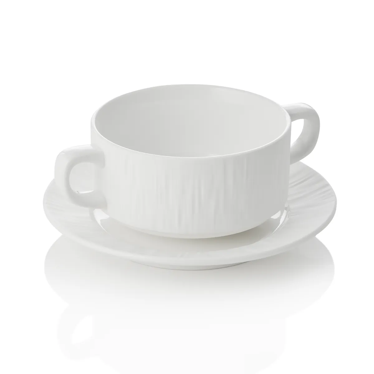 Suppentasse mit Untertasse Set MAYA SHIRO, Ø 10,5 cm, 250 ml, weiß, Porzellan