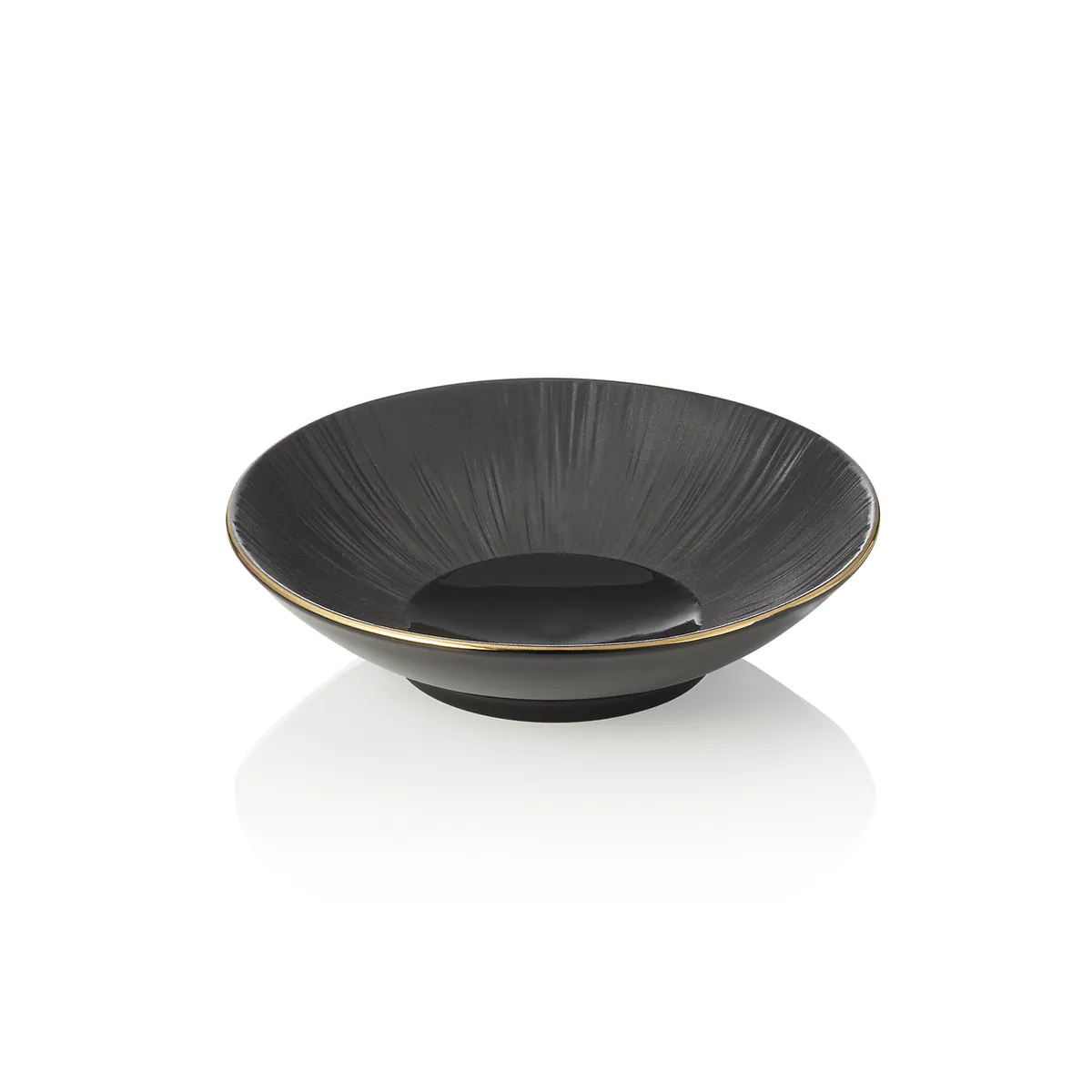 Schale 6er-Set MAYA KURO, tief, Ø 15 - 26,5 cm, schwarz, Porzellan