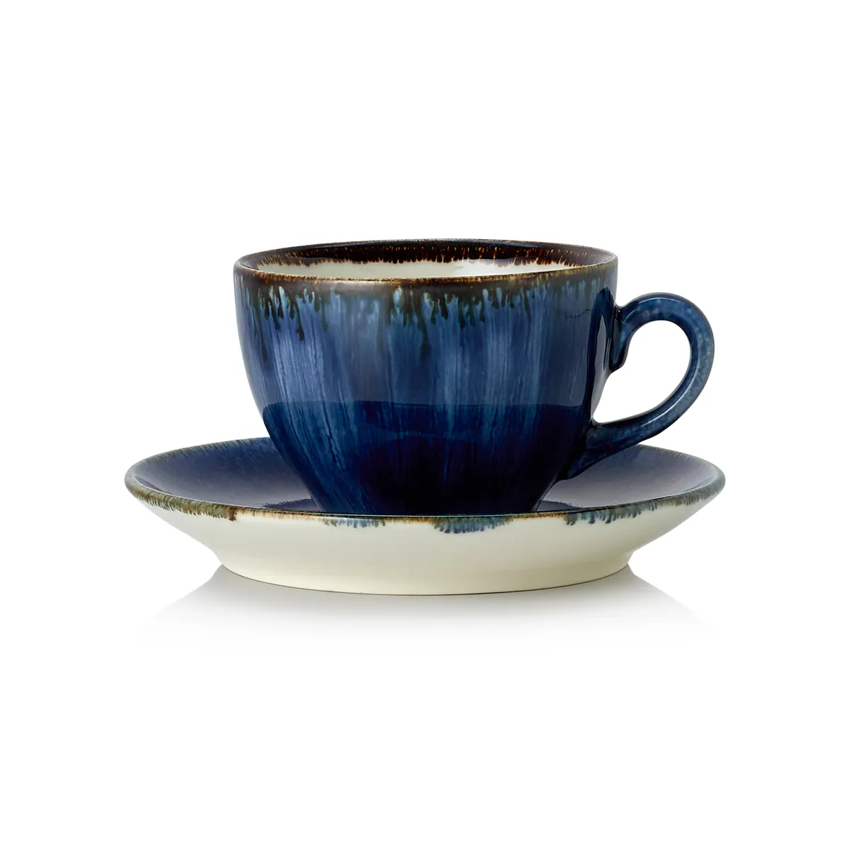 Ober- und Untertasse 6er-Set VIDA DARK OCEAN, 220 ml, dark ocean, Porzellan
