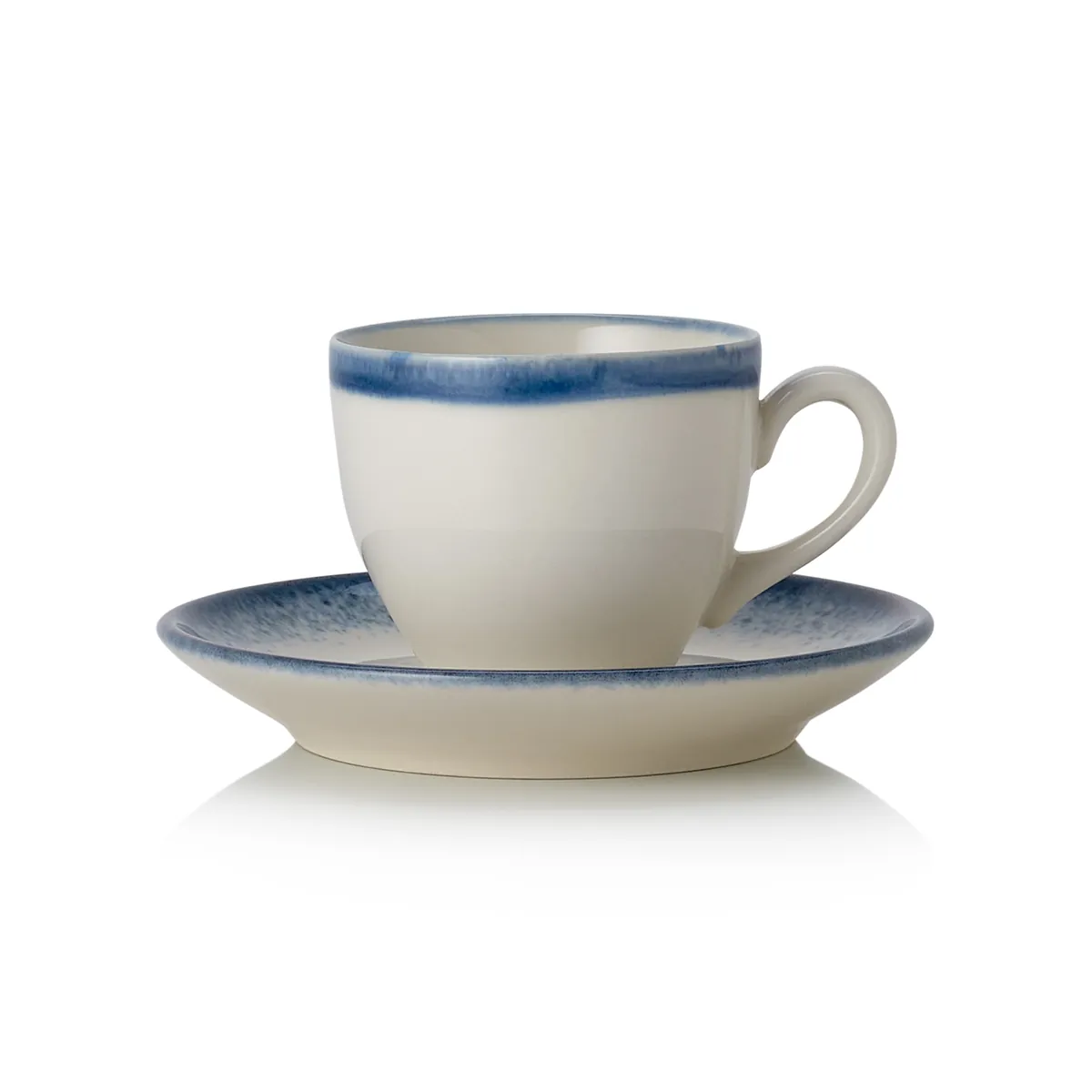 Espresso- und Untertasse 6er-Set VIDA MARINA, 90 ml, marina, Porzellan