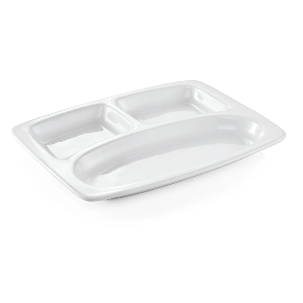Abteilschale 3er-Set, 3-fach Unterteilung, 31 x 23 x 3 cm, Porzellan