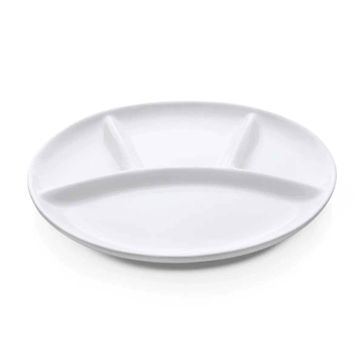 Fondueteller 6er-Set, 4-fach Unterteilung, Ø 25 cm, Porzellan