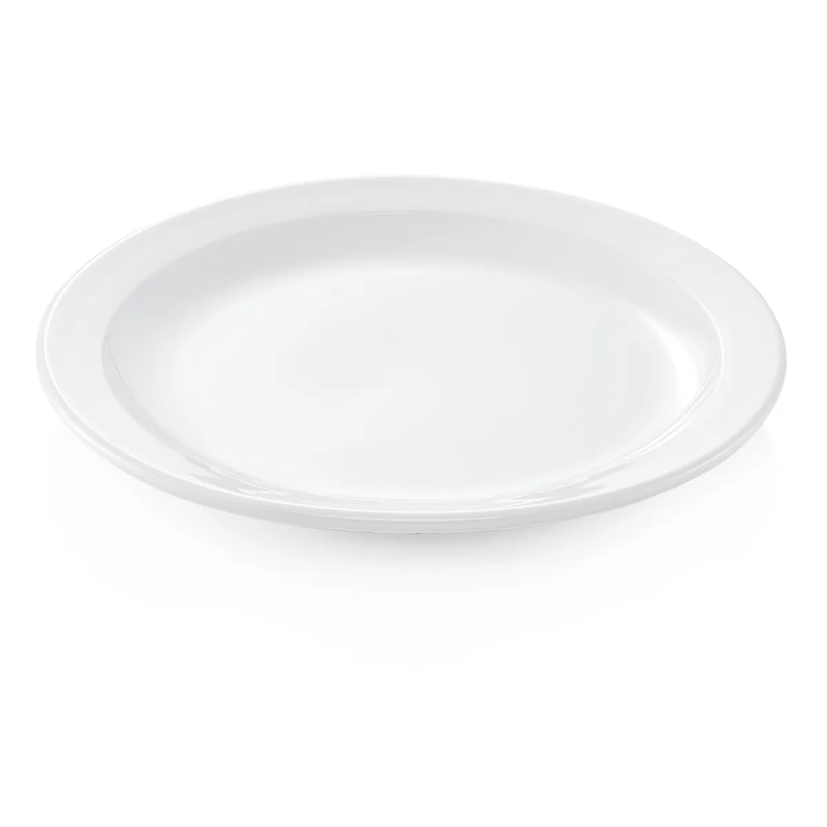 Teller 6er-Set mit schmaler Fahne, flach, Ø 25,5 cm, Porzellan
