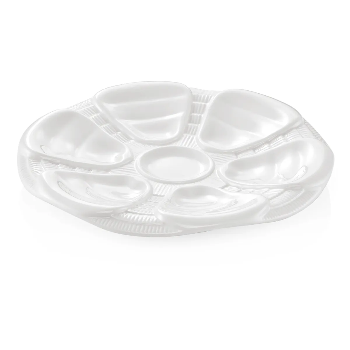 Austernteller für 6 Austern 6er-Set, Ø 25 cm, Porzellan