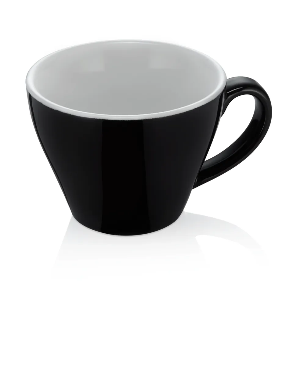 Espresso doppio 6er-Set ITALIA BLACK, 180 ml, Ø 8,5 cm, Porzellan