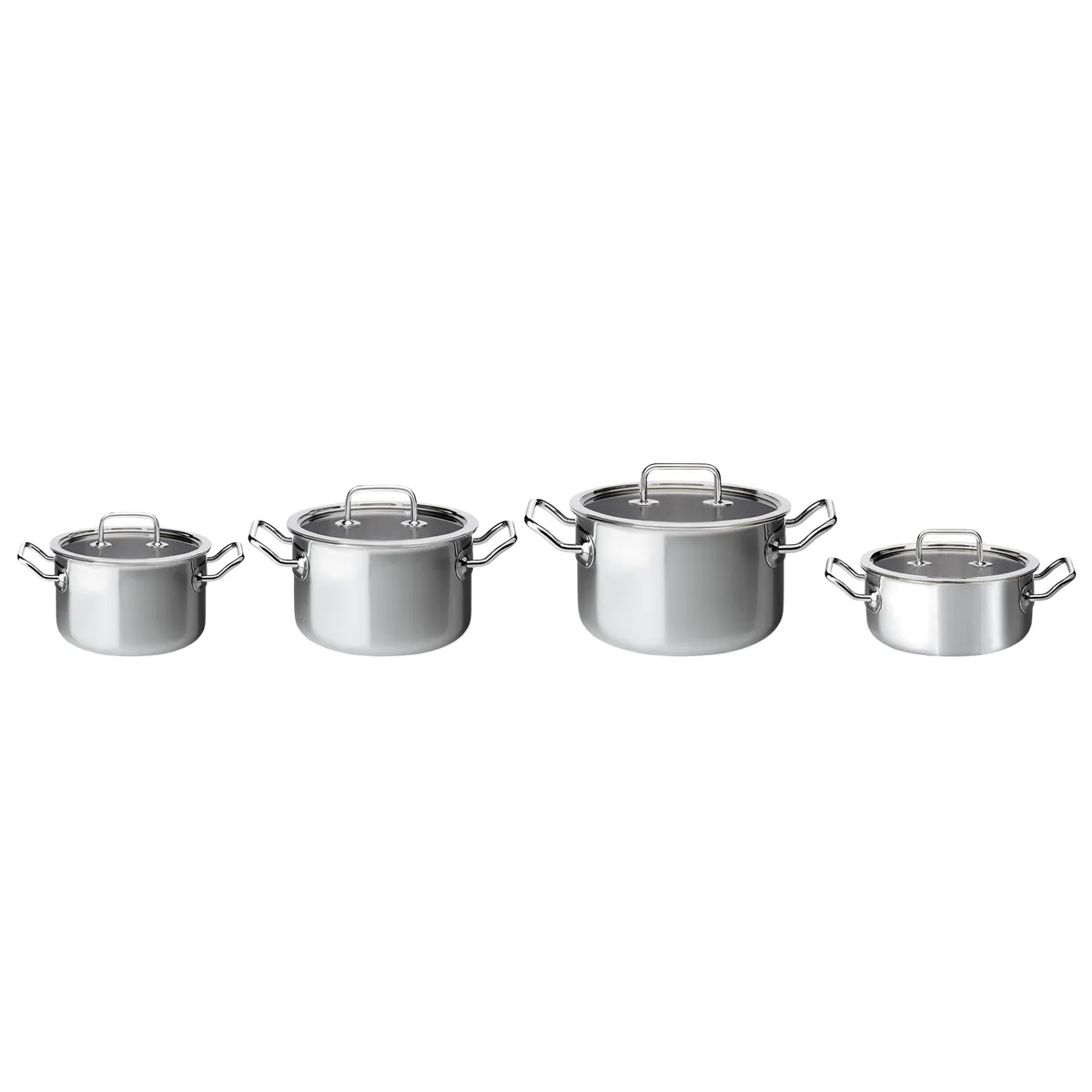 Topf-Set 4-teilig mit Glasdeckel