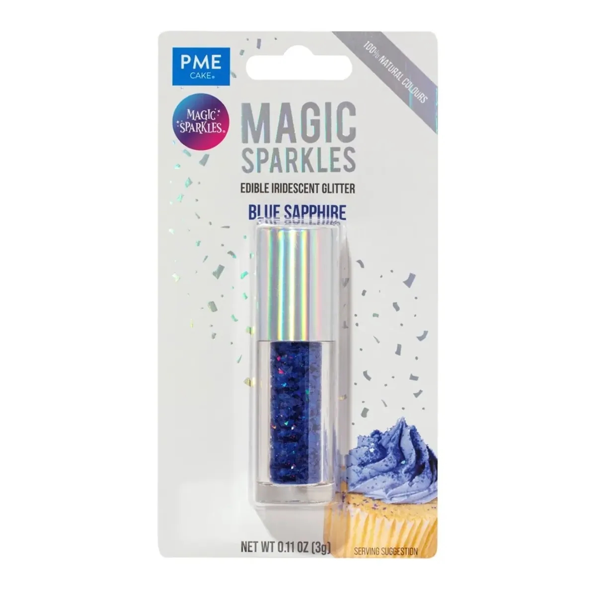 Magic Sparkles essbare irisierende Glitter Flakes / Blue Sapphire 3 g