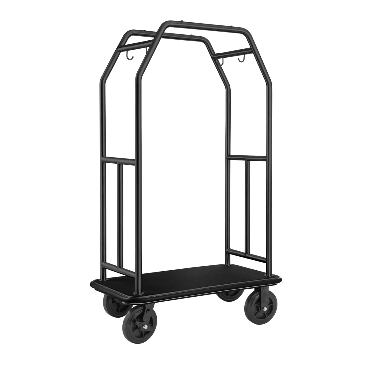 Gepäckwagen Traveller, 112 x 60 x 185 cm, schwarz, Chromnickelstahl 18/8