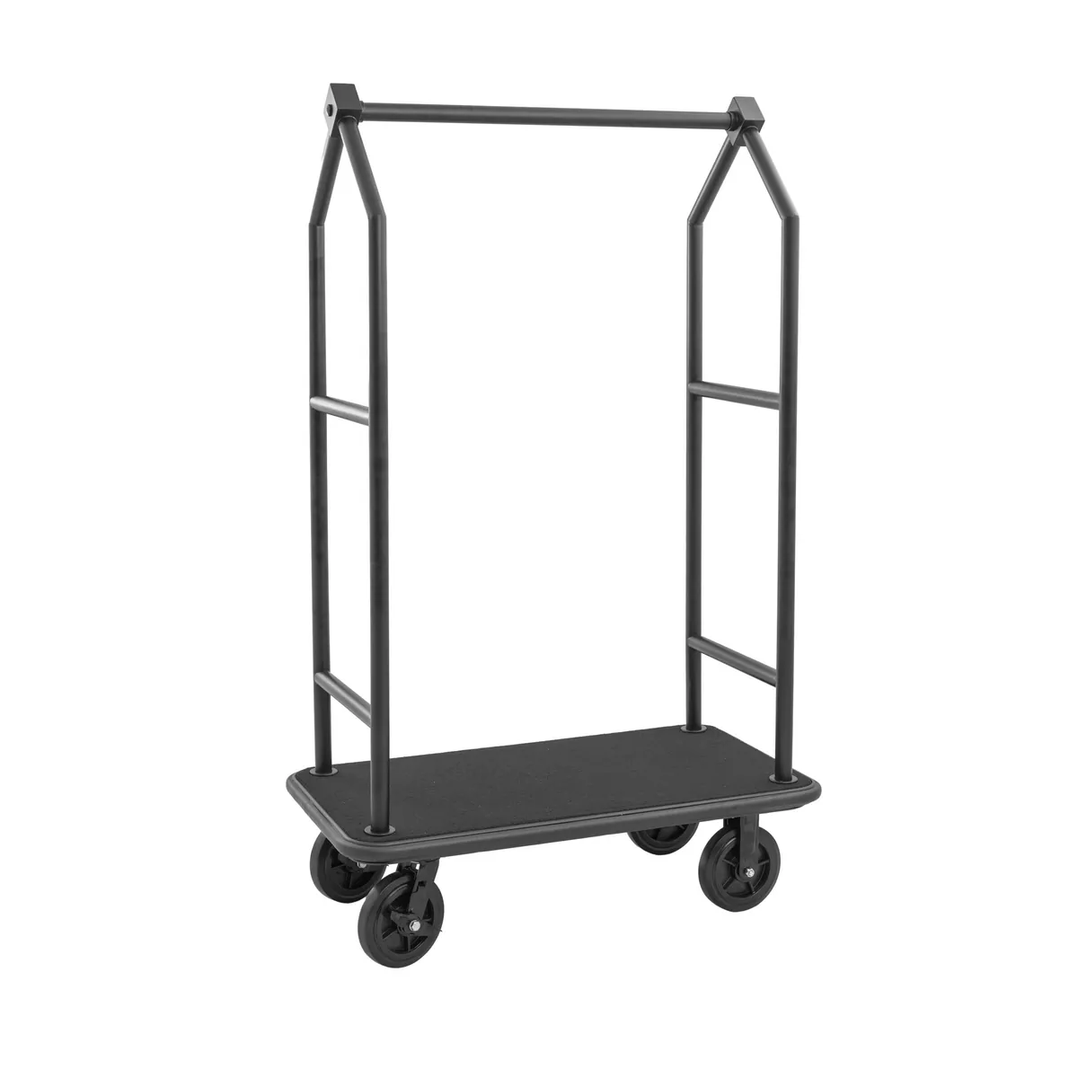 Gepäckwagen Voyager, 112 x 65 x 190 cm, schwarz, Chromnickelstahl 18/8