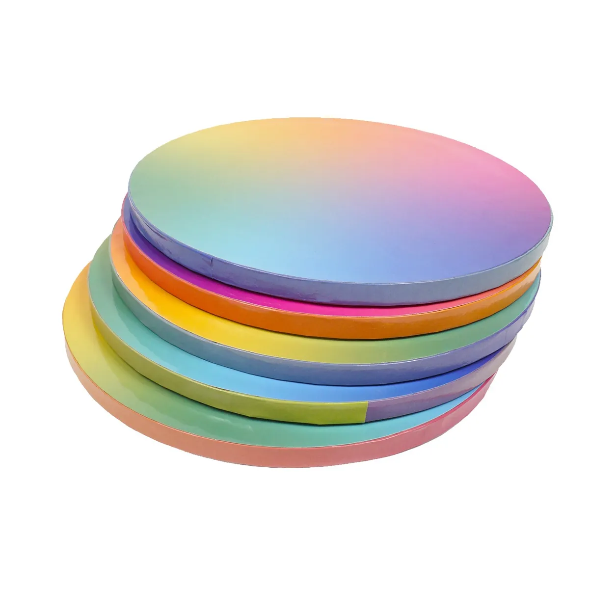 5x Cakeboard 30cm 12mm in Regenbogenfarben bunt