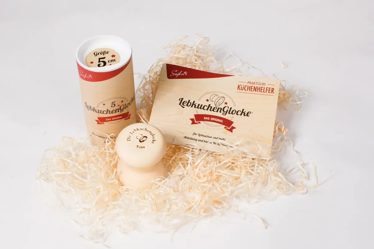 -Die Lebkuchenglocke- "Weihnachtsbäckerei" Lebkuchenglocke 5cm, mit Rezeptheft und Anleitung