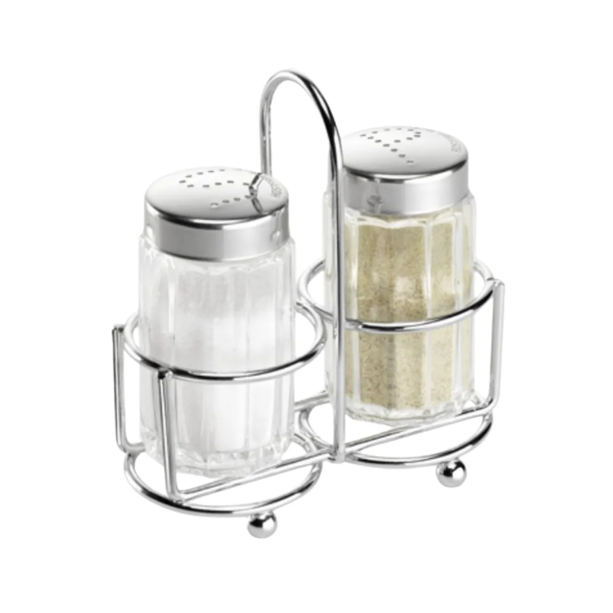 Menage Salz & Pfeffer »Traditionell« – je 50 ml • mit Ständer & Griff • stilvoll & praktisch