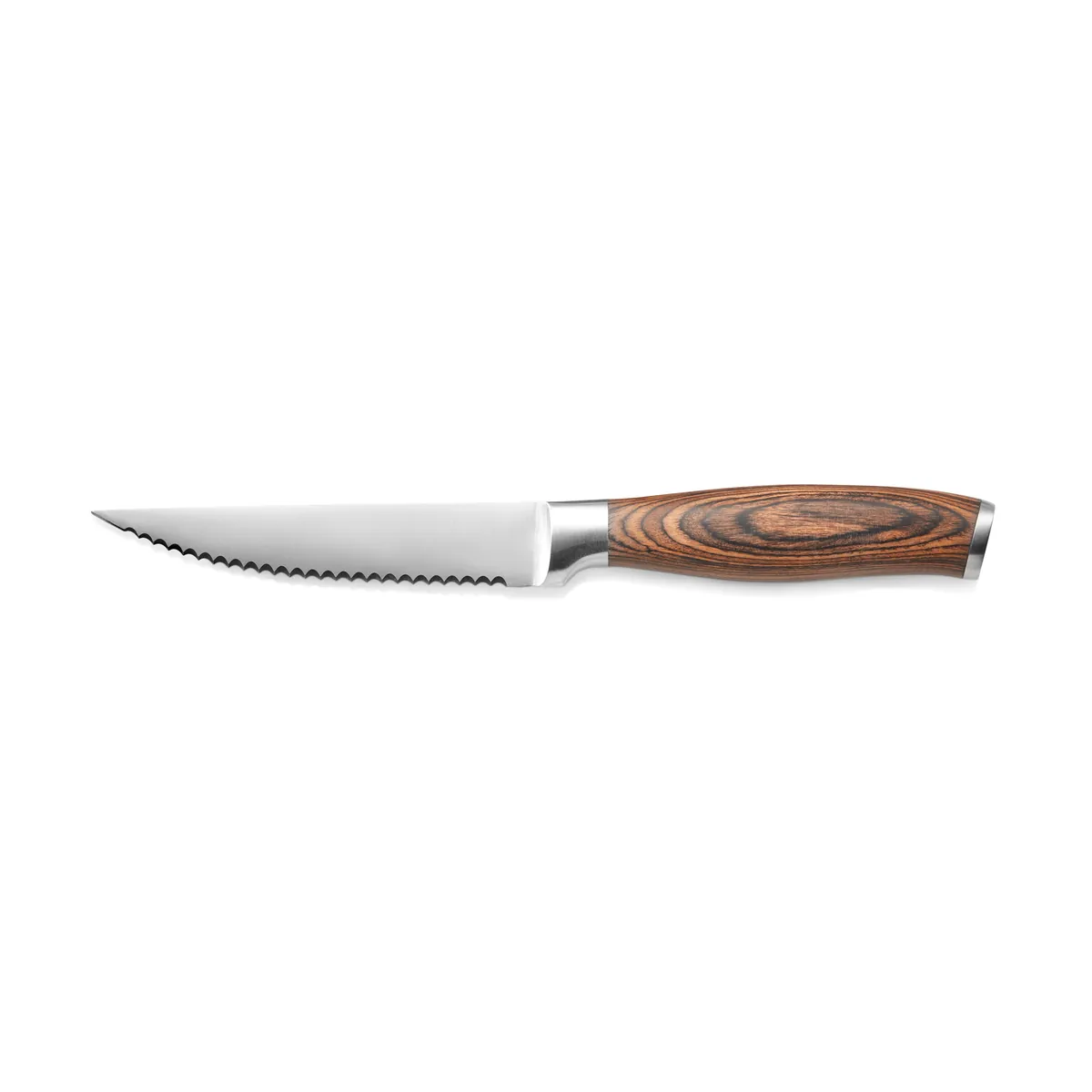 Steakmesser 6er-Set mit Pakkaholzgriff, 23 cm, Holz, Chromstahl 13/0