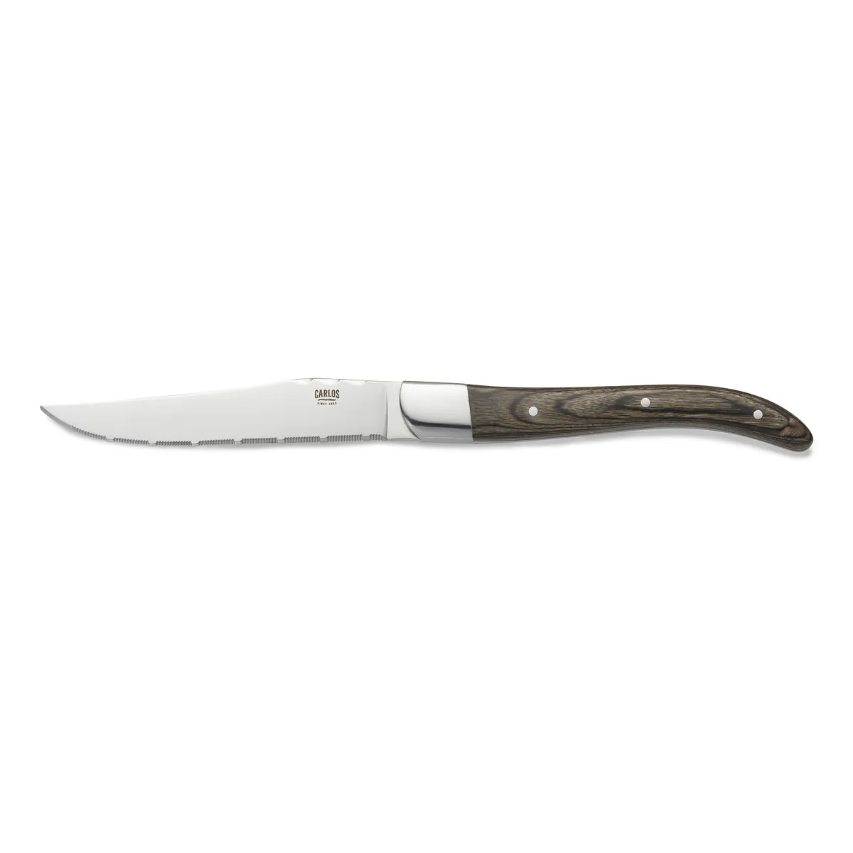 Steakmesser Set CARLOS, 23 cm, mit Pakkaholzgriff, Set á 6 Stück, Klingenstahl 420, Holz