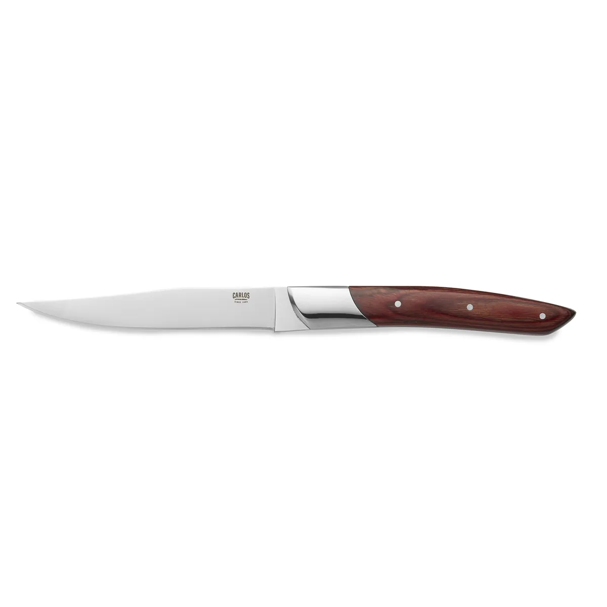 Steakmesser Set CARLOS mit rotem Pakkaholzgriff, Set á 6 Stück, Klingenstahl 420, Holz