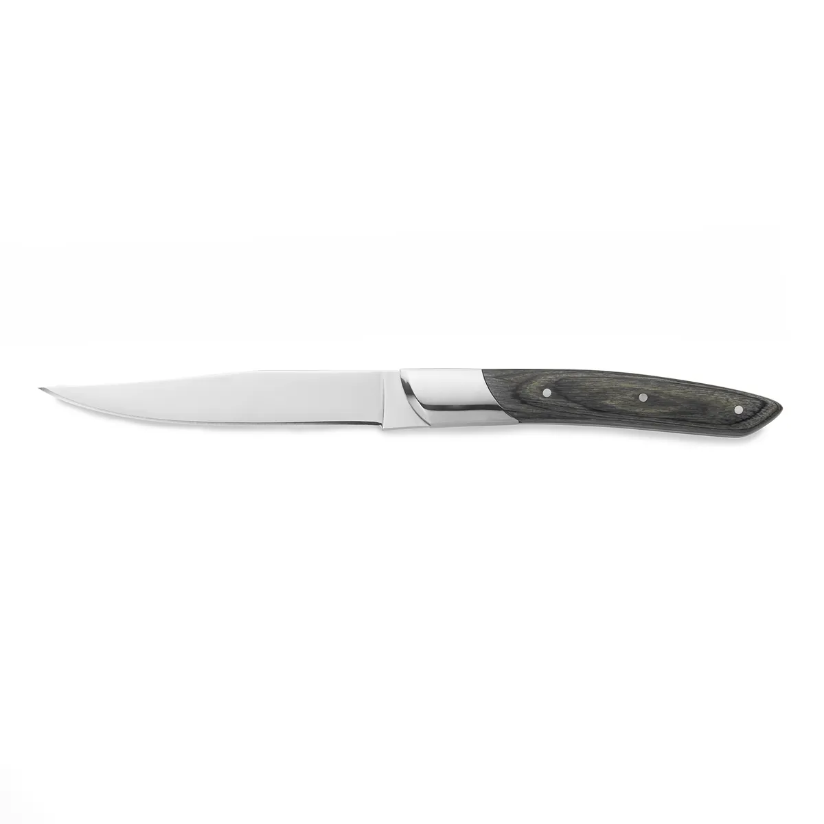 Steakmesser Set CARLOS mit grauem Pakkaholzgriff, Set á 6 Stück, Klingenstahl 420, Holz