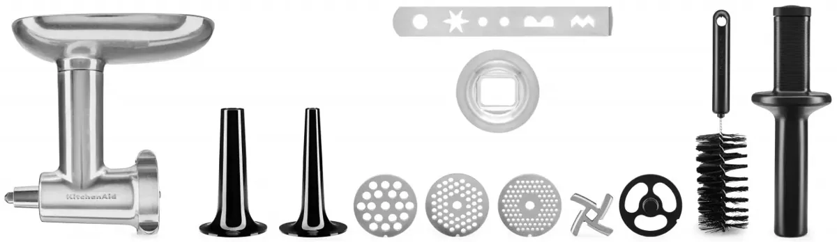 KitchenAid Metallfleischwolf Set mit Städter Spritzgebäckvorsatz + 5KSMMGA Gr. 8