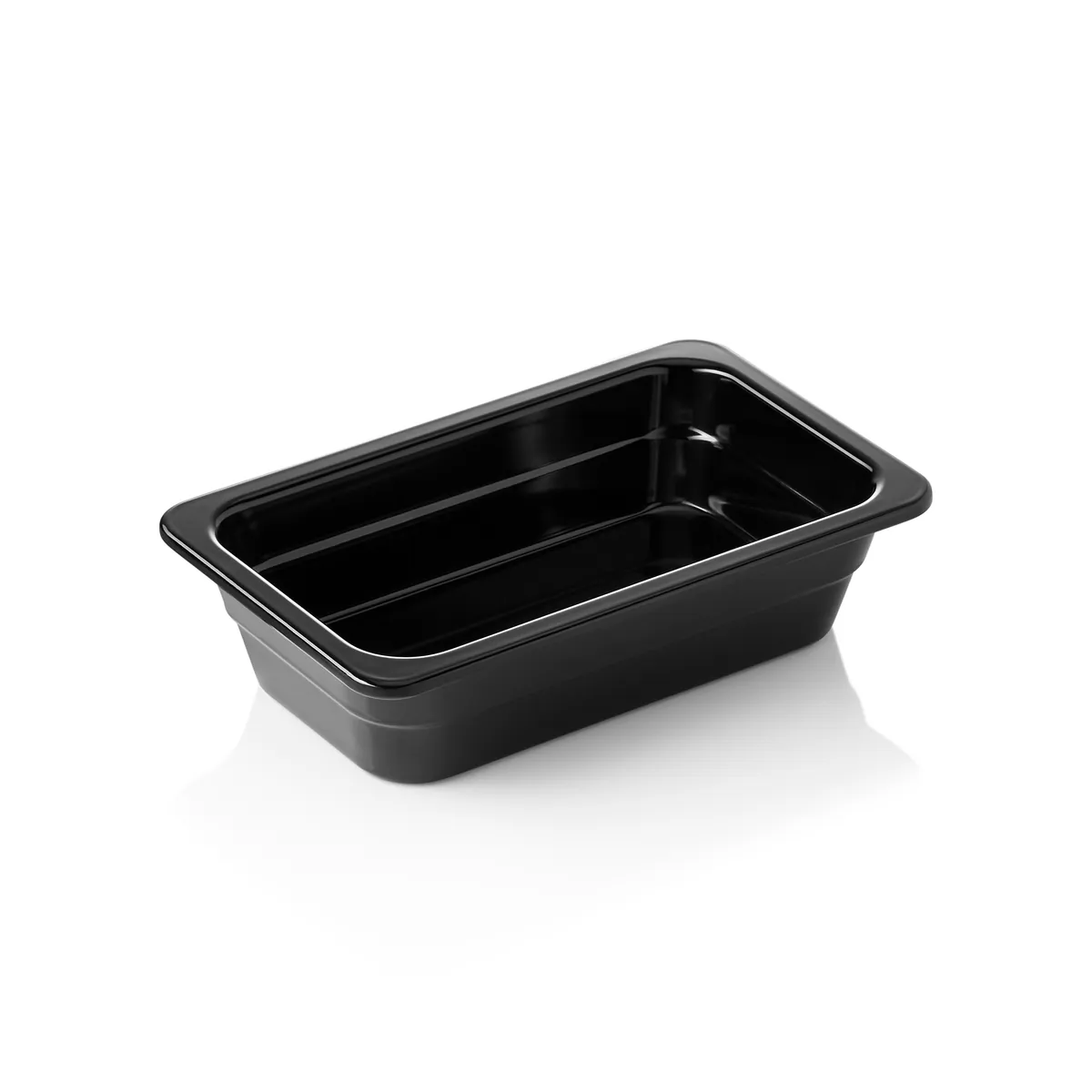 GN Behälter 1/4 GN 65 Black, Höhe wählbar, schwarz, Melamin