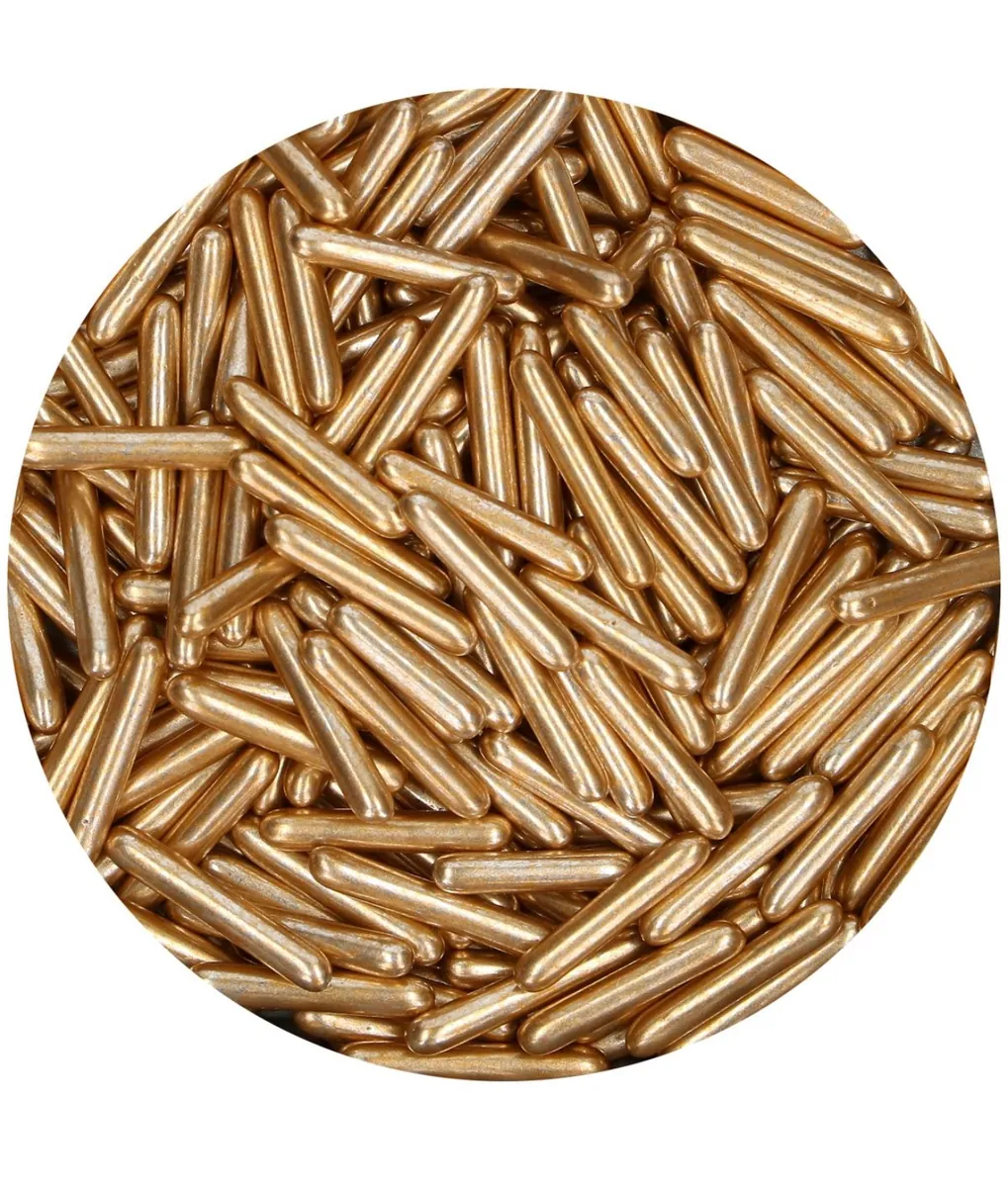 Funcakes Rods Zuckerstäbchen metallic gold XL 70 g