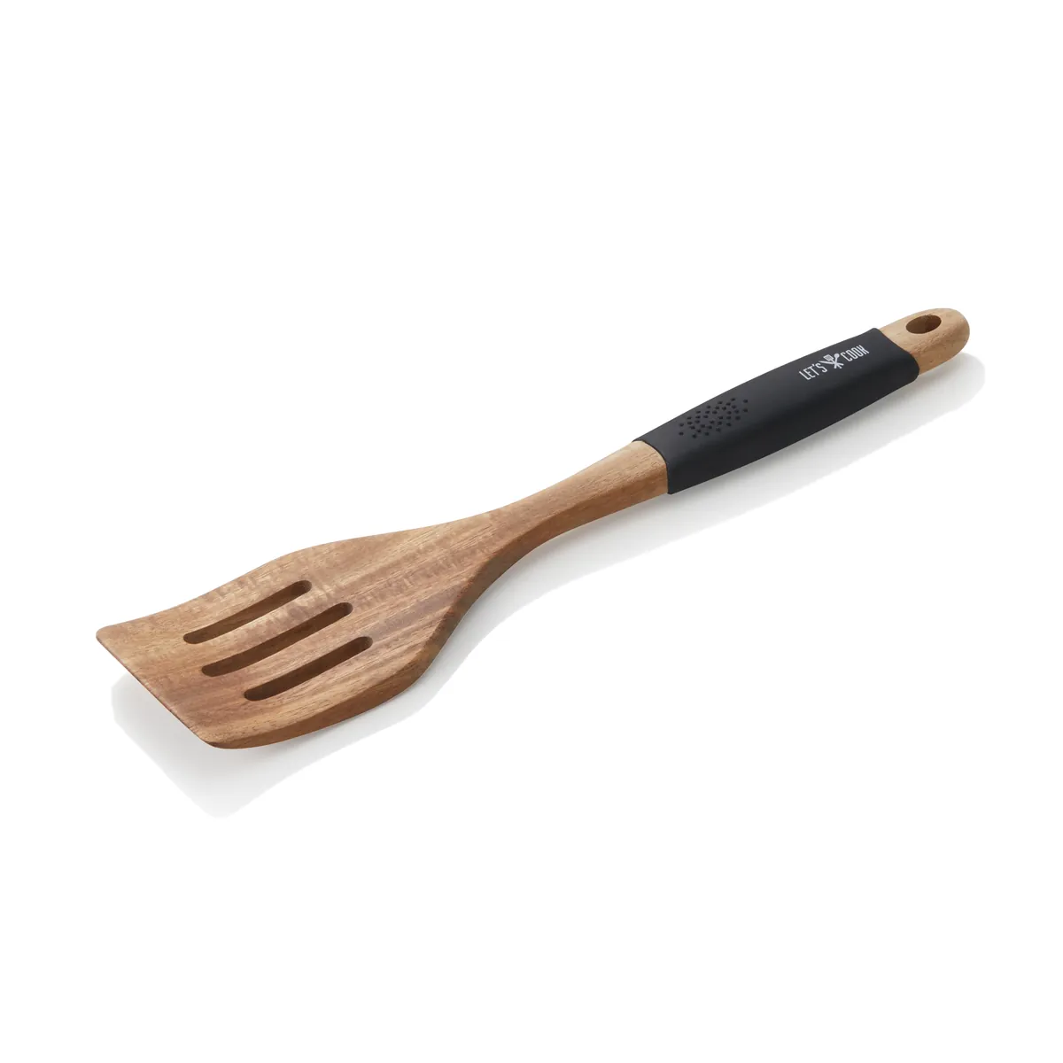 Wender Let´s Cook, 30,5 cm, geschlitzt, Akazienholz, Silikon