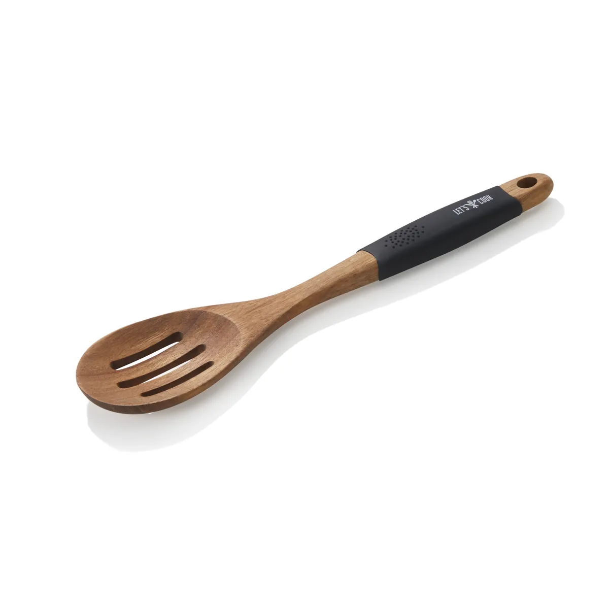 Servierlöffel Let´s Cook, 30,5 cm, geschlitzt, Akazienholz, Silikon