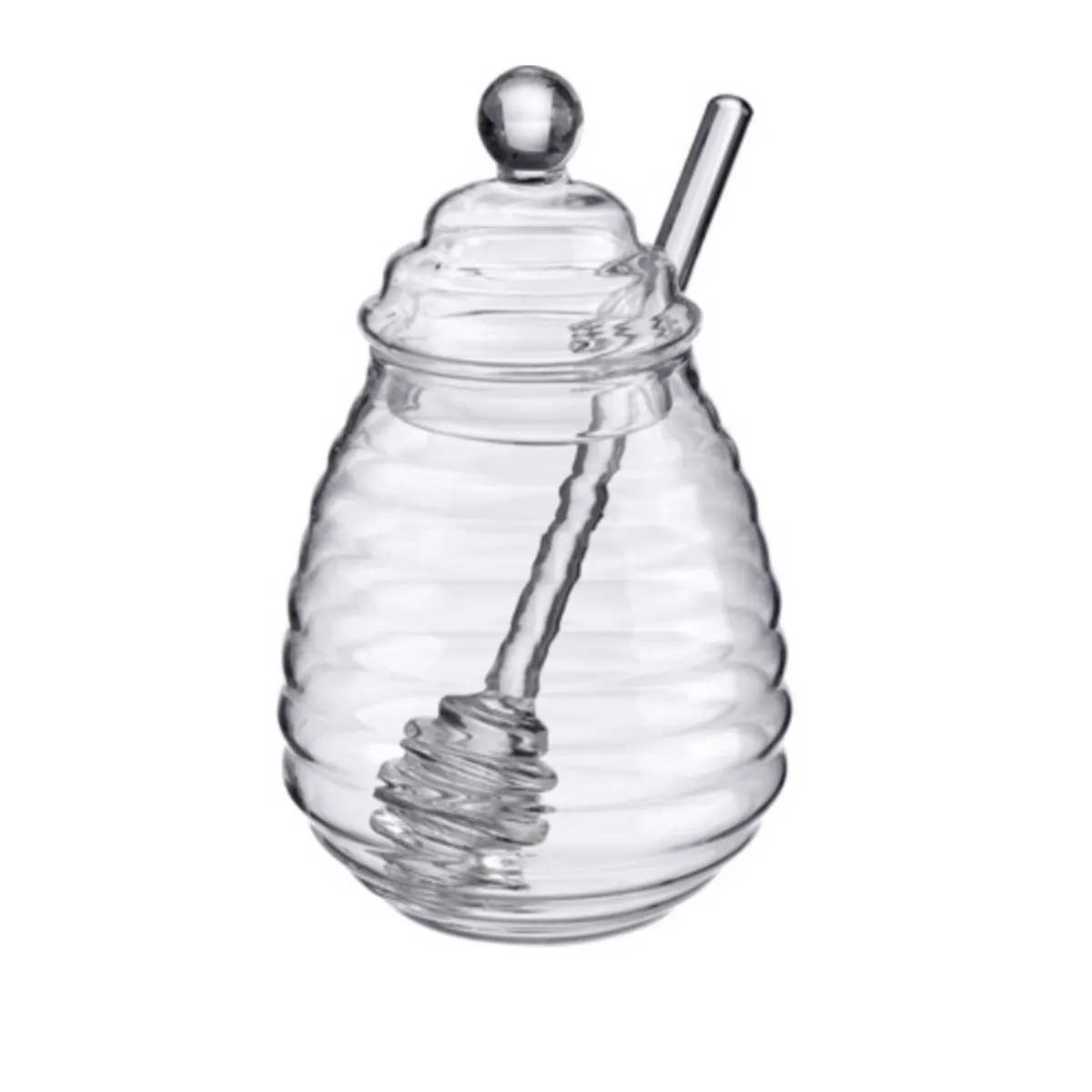 Honigtopf »Melli« – 400 ml • aus Borosilikatglas • mit Honiglöffel zum Portionieren