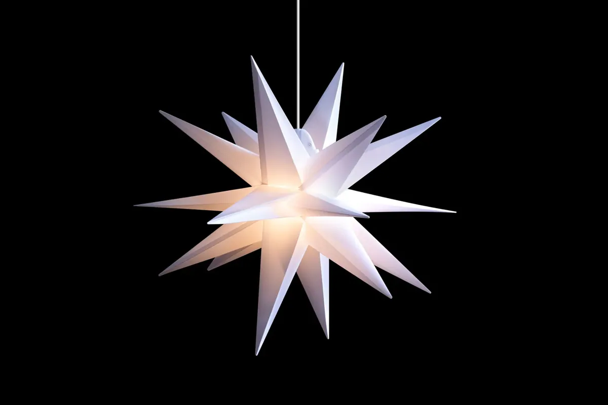 18 Zacken LED Stern 55 cm Weiß