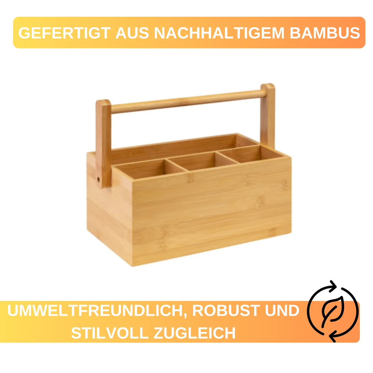 Tischbutler »Tapas + Friends« – 4-Fächer-Organizer aus Bambus • stilvoll & funktional
