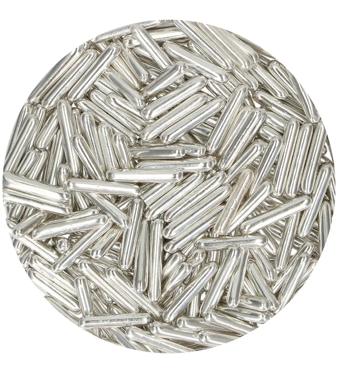 Funcakes Rods Zuckerstäbchen metallic silber XL 70 g