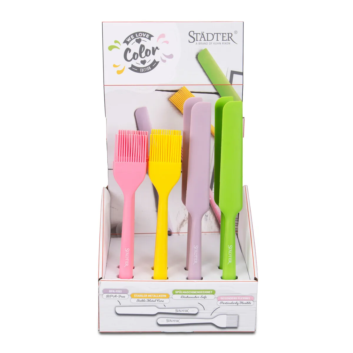 Silikon-Pinsel & Teigschaber Bunt we love color