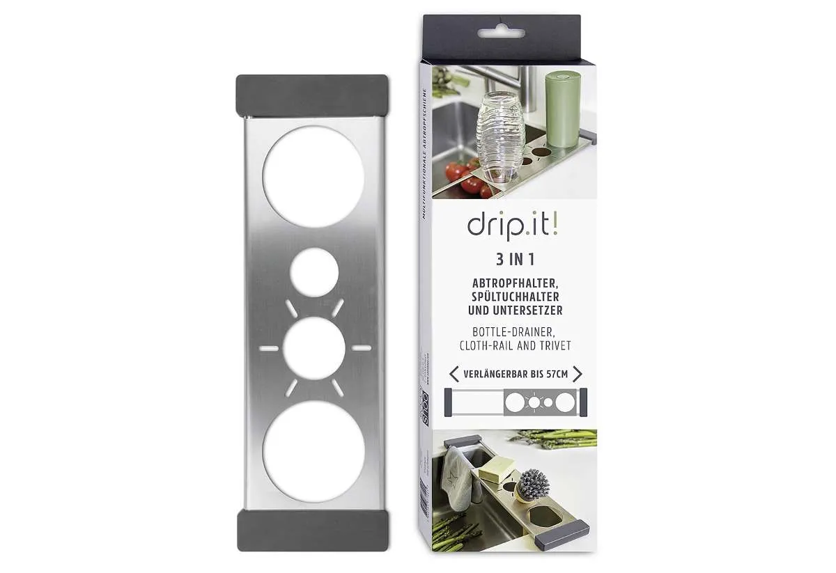 Brainstream Abtropfhalter/Flaschenhalter Drip.it grau