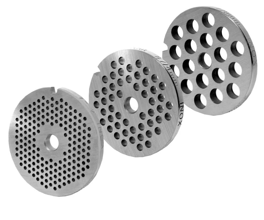 WOLFCUT - Fleischwolfscheibensatz 2 mm + 4 mm + 8 mm Bohrung kompatibel mit allen gängigen Fleischwolf Marken Größe 7