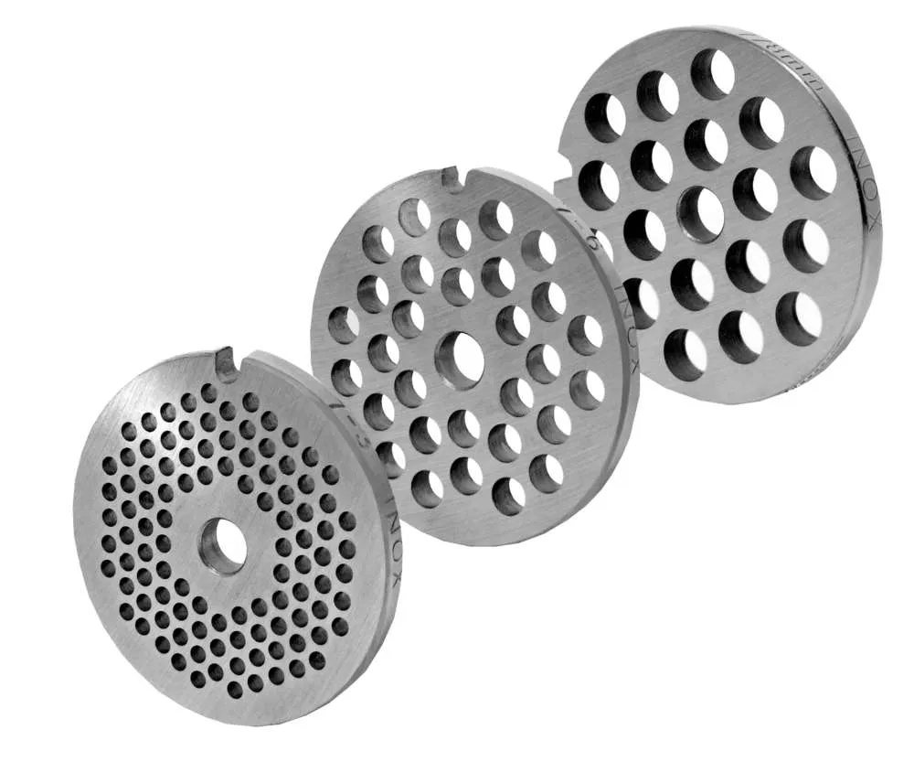 WOLFCUT - Fleischwolfscheibensatz 3 mm + 6 mm + 8 mm Bohrung kompatibel mit allen gängigen Fleischwolf Marken Größe 7