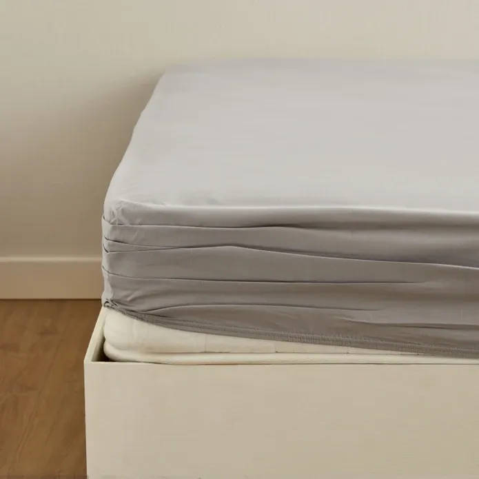 Karaca Home Spannbettlaken Doppelbett Hellgrau aus 100 % Baumwolle
