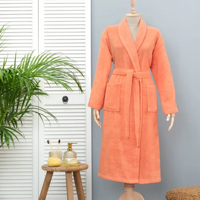 Karaca Home Daily Soft Lachs 100% Baumwolle Herren Bademantel L/XL
