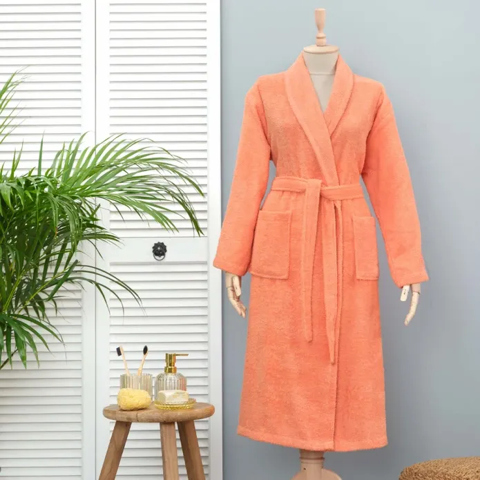 Karaca Home Daily Soft Lachs 100% Baumwolle Damen Bademantel S/M