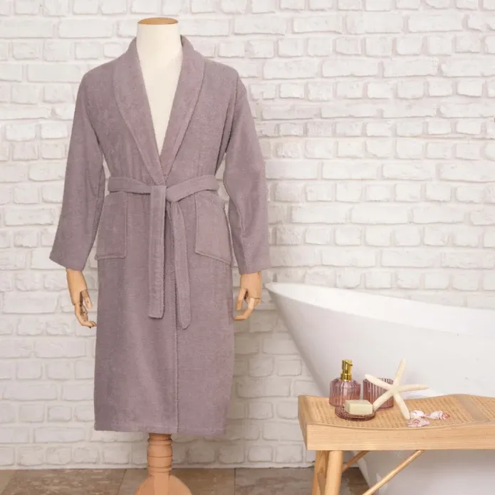 Karaca Home Daily Soft Gray 100% Baumwolle Herren Bademantel L/XL