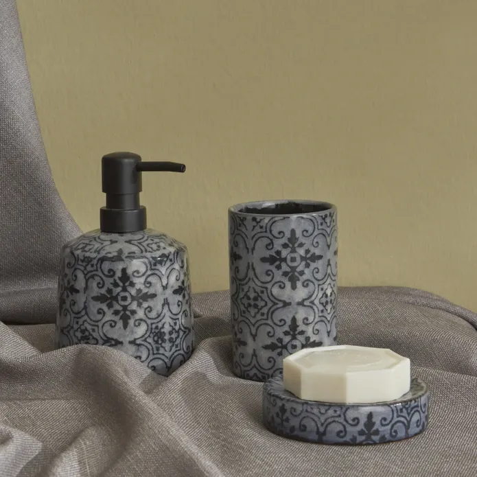 Karaca Home Barcelona 3-teiliges Badezimmer-Accessoire-Set Dunkelblau