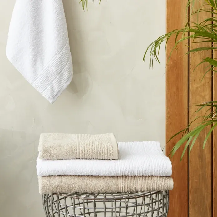 Karaca Home Vinos 4-teiliges Gesicht/Badehandtuch Hamam Set Beige