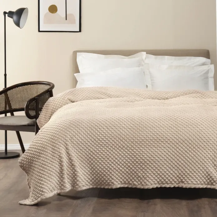 Karaca Home Alice Einzelbett-Knospen-Decke Cappuccino