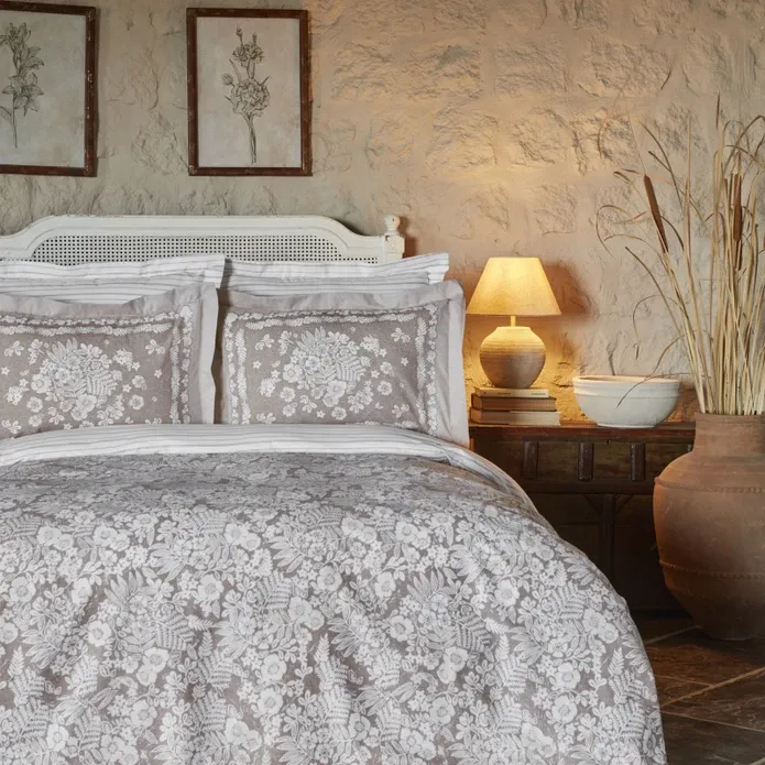 Karaca Home Harmonie 100% baumwolle doppelbett bettwäscheset beige