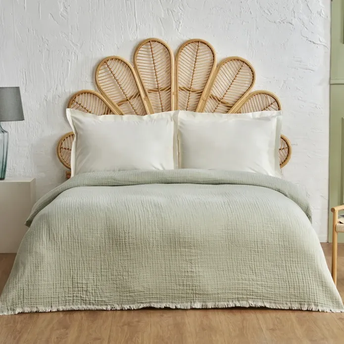 Karaca Home Persler Doppelbett Musselin Plaid Grün