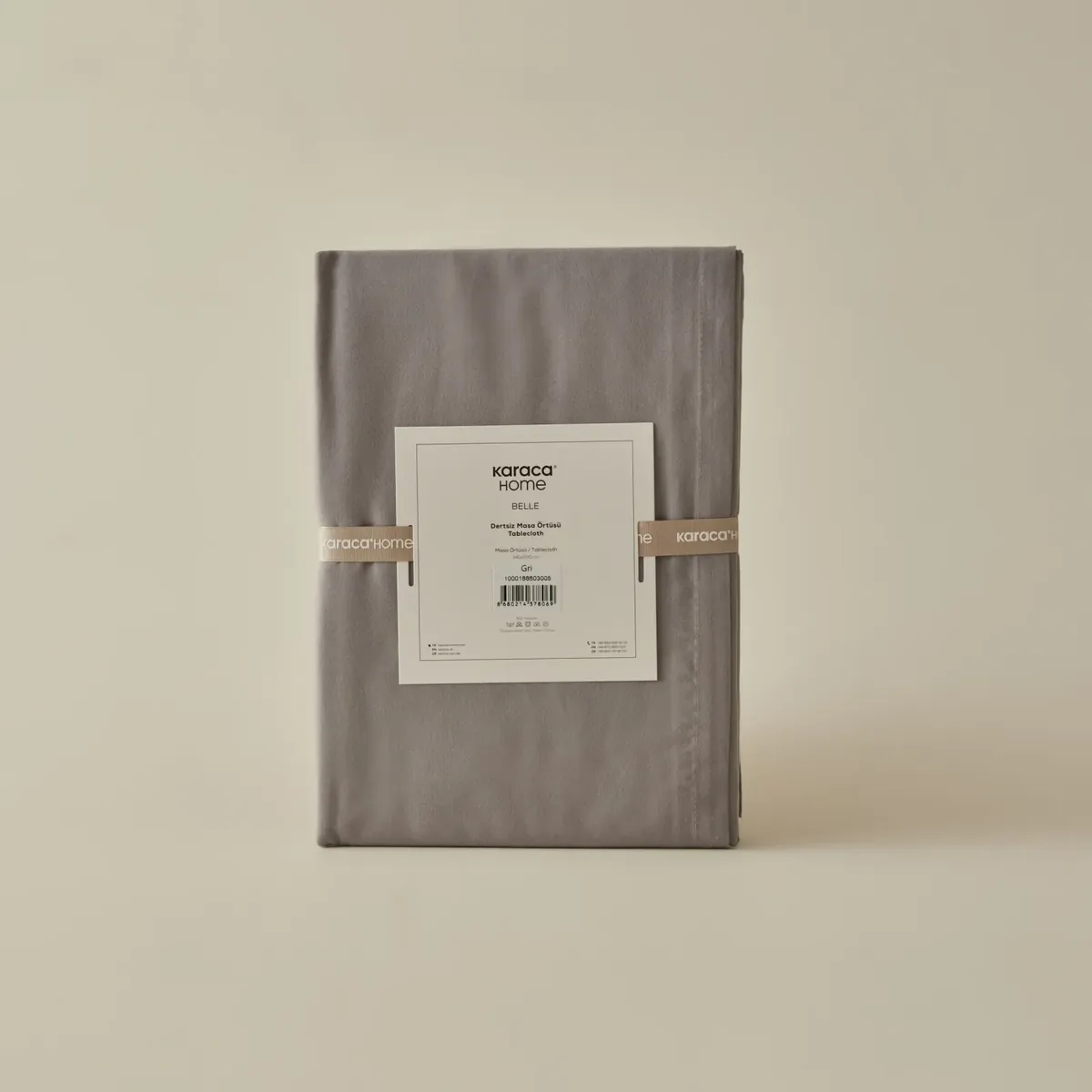 Karaca Home Belle Saum Tischdecke Grau